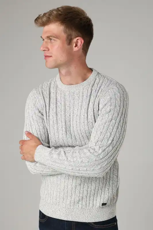 Crew Neck Cotton Blend Jumper - Tokyo Laundry