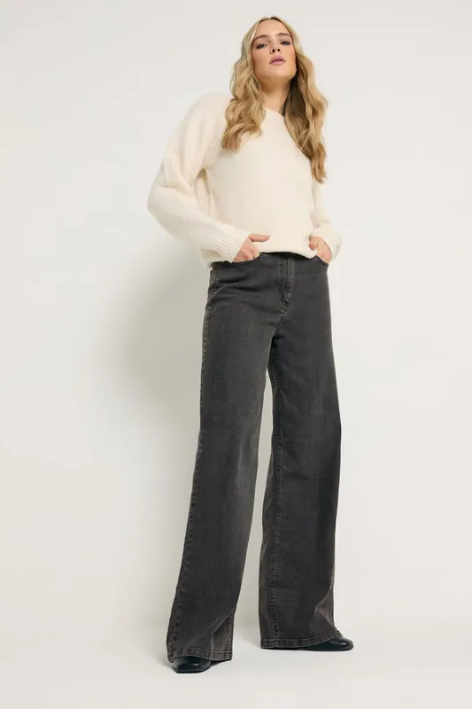 Tall Washed Wide Leg Jeans - Long Tall Sally