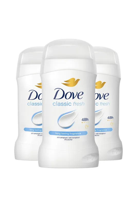 Classic Fresh 'Antiperspirant' Deo Stick w/ 48H Protection 50ml, 3pk - Dove