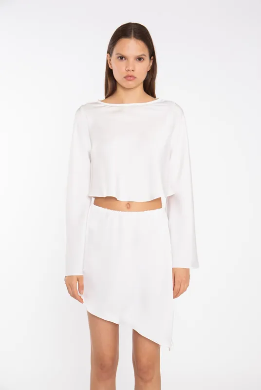Boxy Long-Sleeve Crop Top