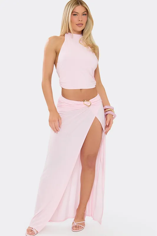 Split Leg Low Rise Maxi Skirt - EGO