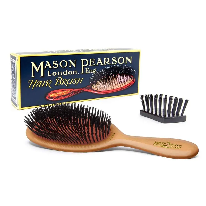 Small Extra Pure Bristle Hair Brush Light Wood - Mason Pearson