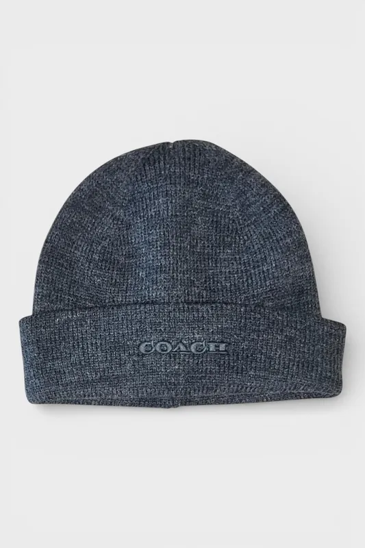 Embroidered Beanie Charcoal Grey - Coach