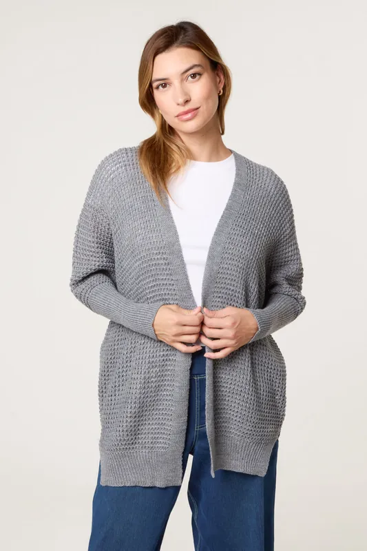 Grey Textured Cardigan - Blue Vanilla