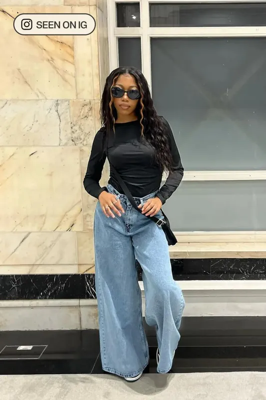 High Waist Wide Leg Jeans - Hiccup