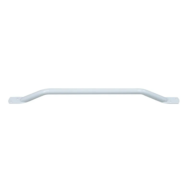 White Steel Pipe Grab Bar - 700mm Length - Rounded Safety Ends - Epoxy Coating