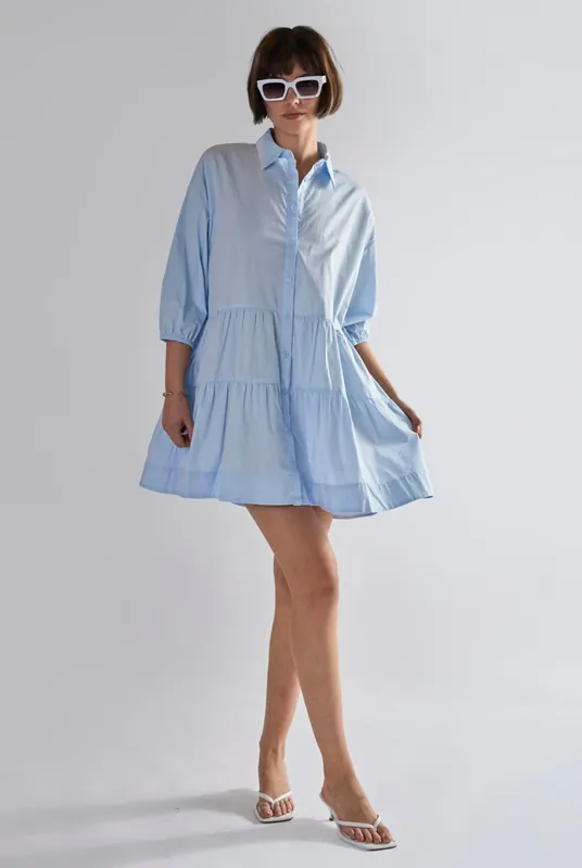 Collared Skater Mini-Dress