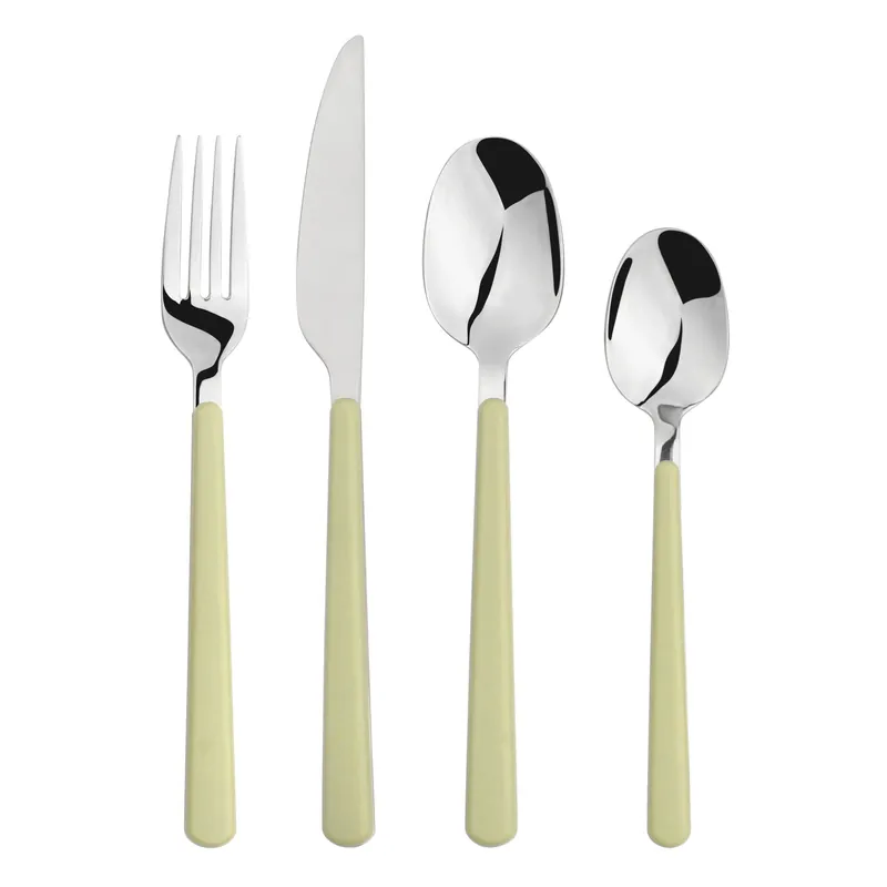 Cutlery Sets Stainless Steel Olive Green ABS Handle 16PC Set - Glim & Glam