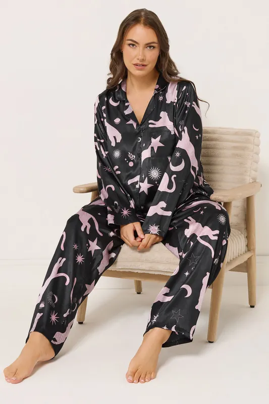 Leopard Satin Pyjama Set - Yours