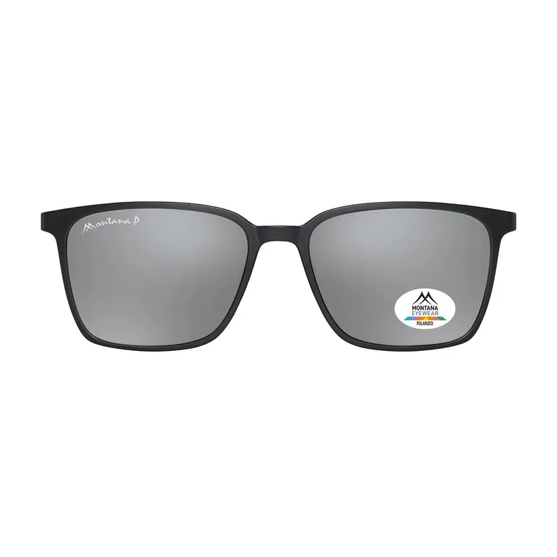 Square Matte Black Silver Mirror Polarized MP186 - montana
