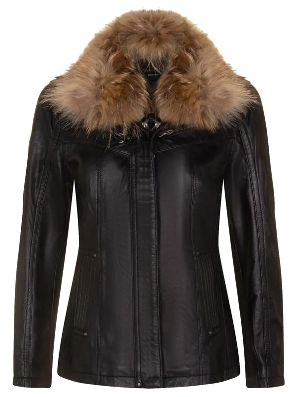 Slim Fit Leather Parker Jacket-Millom
