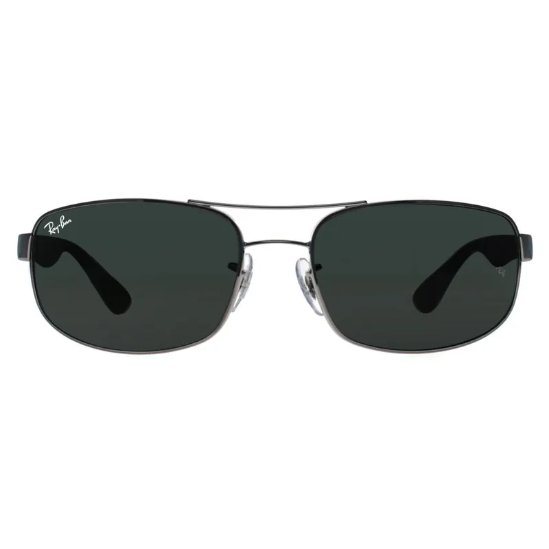 Rectangle Gunmetal Green 3445 Sunglasses - Ray-Ban