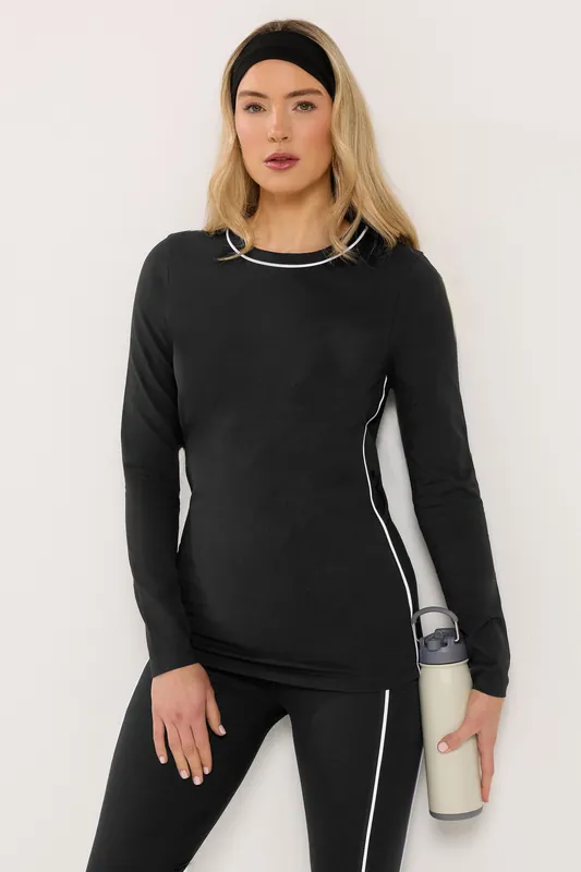Tall Active Piped Long Sleeve Top - Long Tall Sally