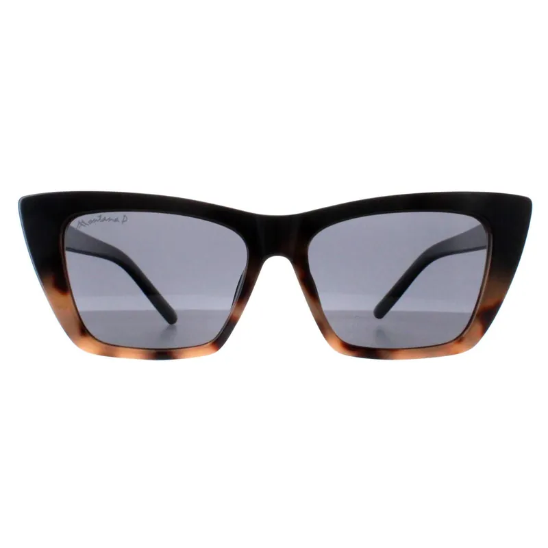 Cat Eye Shiny Black Smoke Polarized MP64 - montana