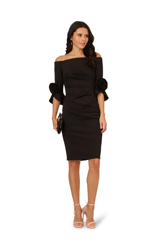 Rosette Scuba Dress - Adrianna Papell