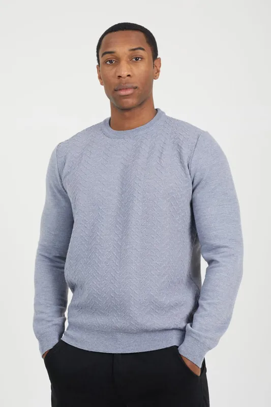Crew Neck Jaquard Knit Jumper - Brave Soul