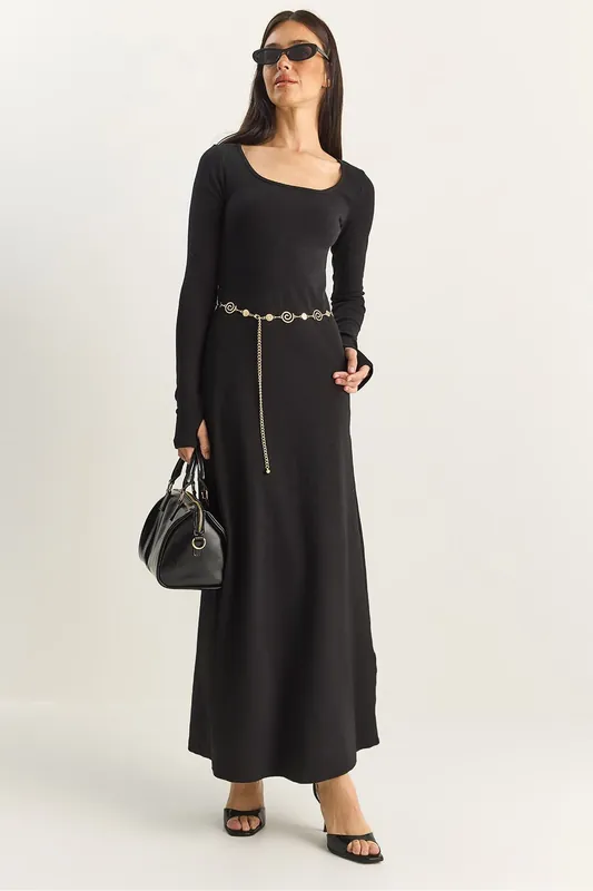 Maxi A-Form Knitted Dress