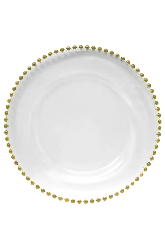 Acrylic Charger Plate, 33cm Charger Plate with Beaded Rim - Neel Blue