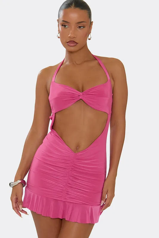 Strappy Cut Out Mini Dress - EGO