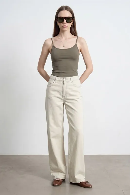 High-Waist Wide-Leg Denim Jeans