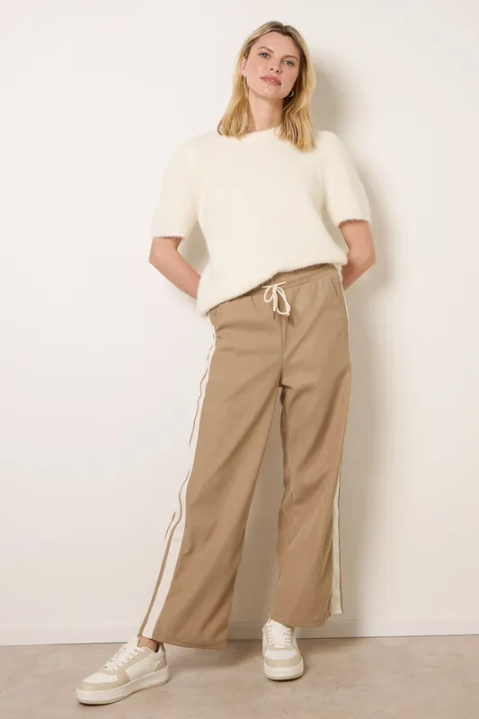 Stone Corduroy Side Stripes Trousers - Blue Vanilla