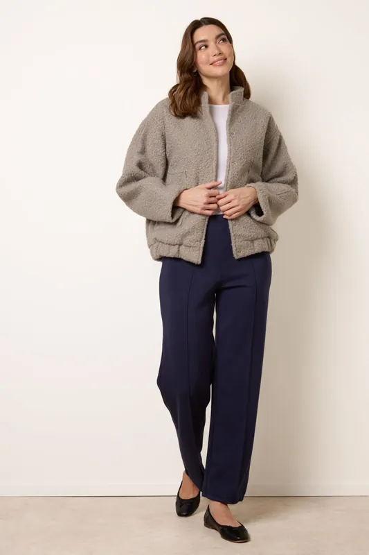 Navy Pintuck Jersey Trousers - Blue Vanilla