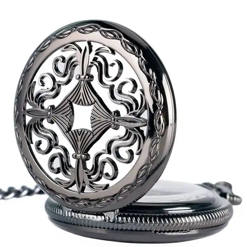 Mechanical Skeleton Antique Brass Vintage Pocket Watch With Chain - TruClothing