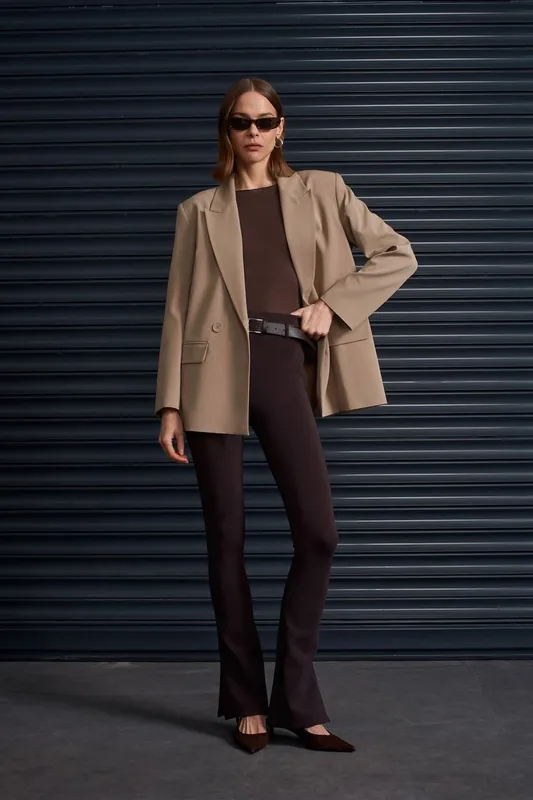 Belted Skinny Flare Pants - Dilvin
