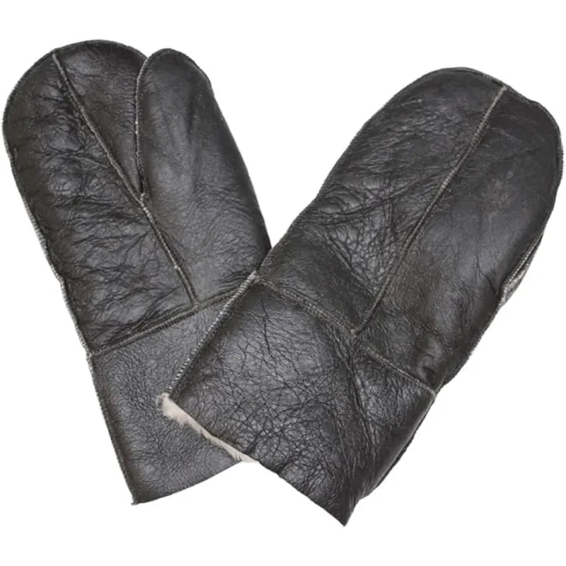 Sheepskin Mittens Winter Shearling Gloves Thick Wool Lining - TruClothing