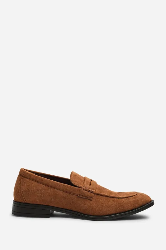 Gavin Suede Slip on Penny Loafer - Where's That From