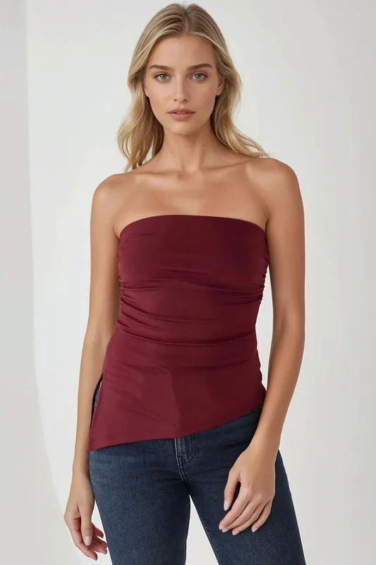 Strapless Slim Fit Knitted Top - Hiccup