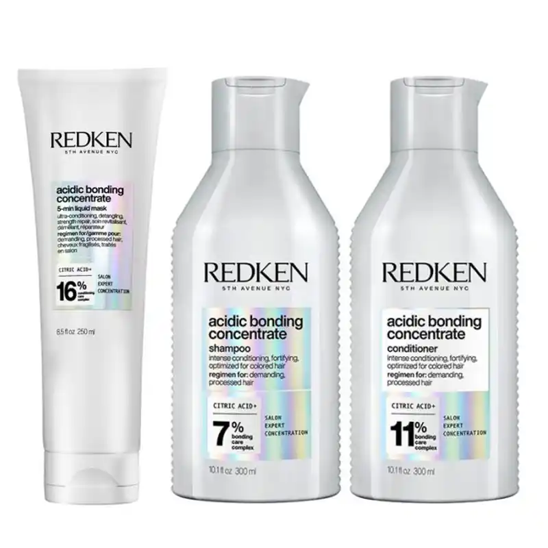 Acidic Bonding Concentrate Shampoo, Conditioner and 5-Minute Liquid Hair Mask Bundle