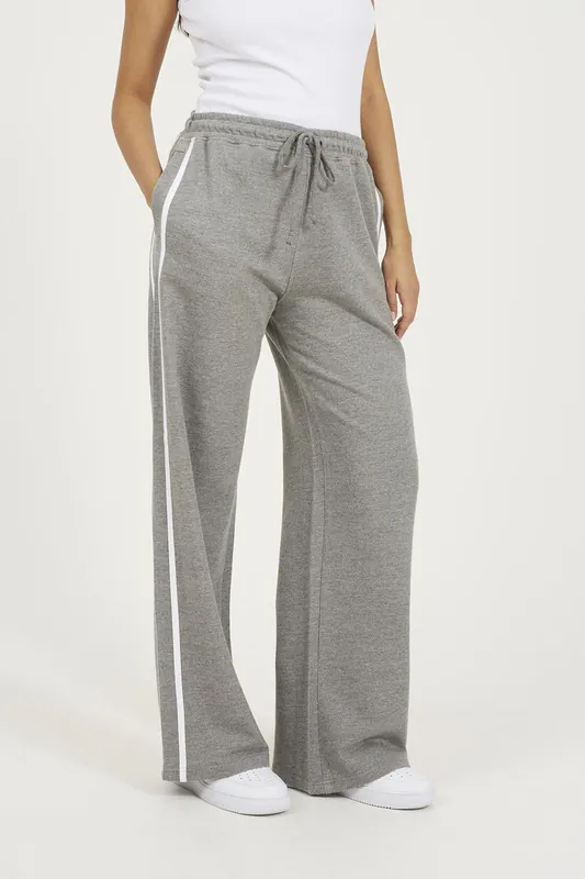 Side Stripe Wide Leg Joggers - Brave Soul