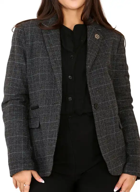 Tweed Check Blazer - TruClothing