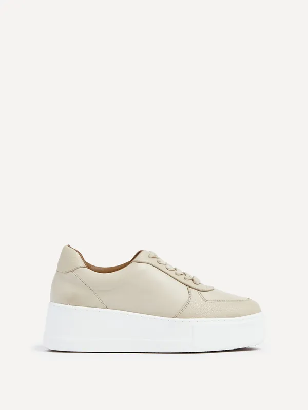 Twiggy Nude Faux Leather Platform Trainer - Linzi