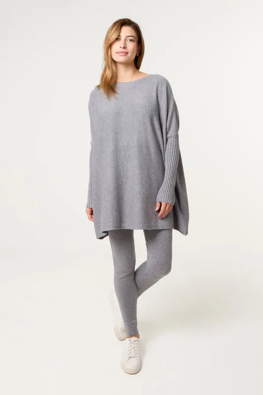 Grey Knitted Oversized Set - Blue Vanilla