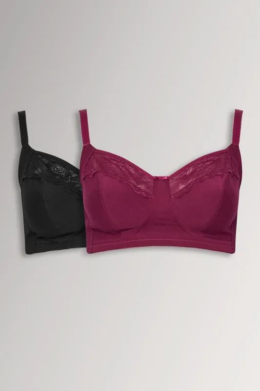 2 Pack Non-Padded Non-Wired Bras
