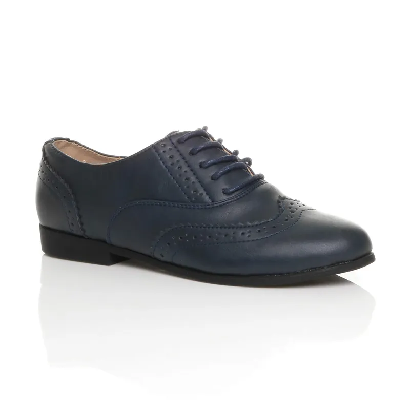 Flat Heel Lace Up Oxfords Brogues - AJVANI