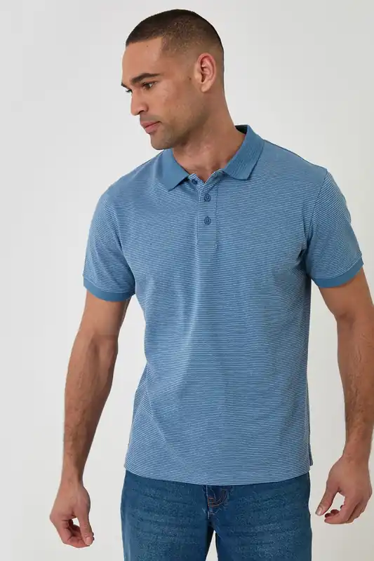 Textured Cotton Polo Shirt - Threadbare
