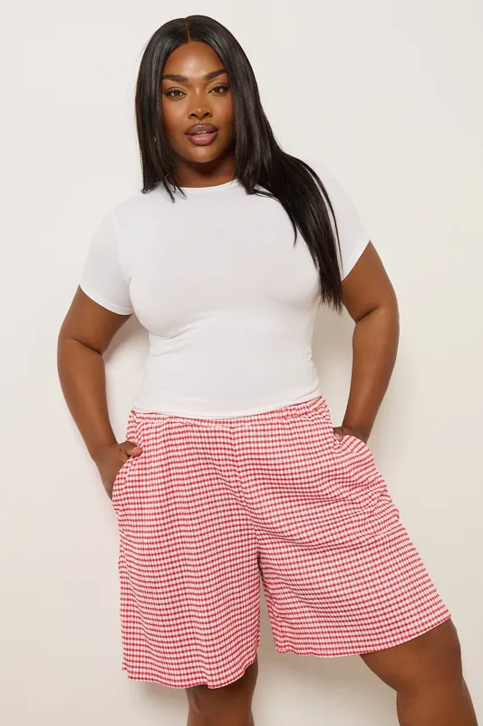 Gingham Textured Shorts - Yours