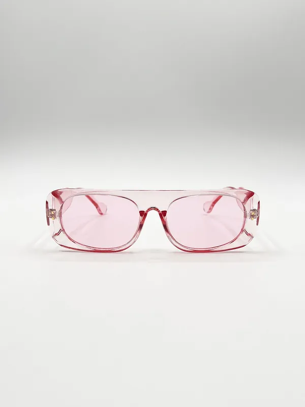 Flat Top Oval Sunglasses in Pale Pink - SVNX