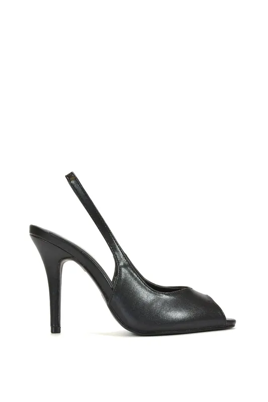 Ashley' Stiletto High Heel Slingback Peep Toe Court Shoes - XY London