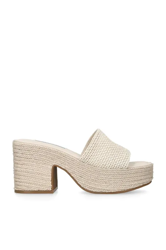 Trippy Cream Raffia' Heels - STEVE MADDEN