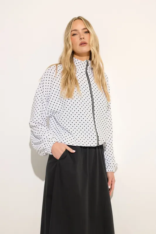 Tall Polka Dot Funnel Neck Jacket - Long Tall Sally