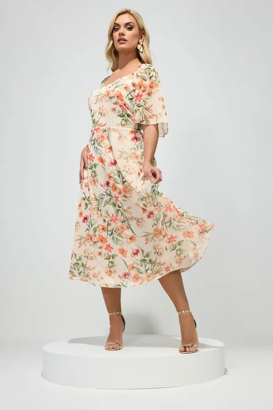 Floral Metallic Maxi Dress - Yours