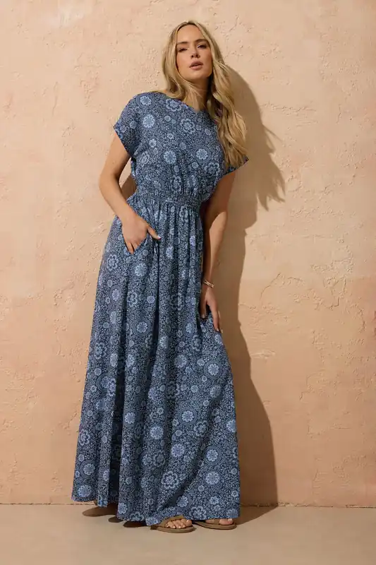 Tall Floral Shirred Waist Maxi Dress - Long Tall Sally