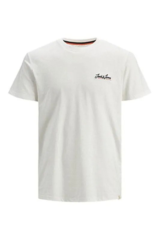 Men's Logo Casual T-Shirt Crew Neck Short Sleeve, White