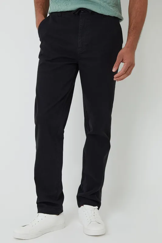 Cotton Elasticated Waist Chino Trousers - Threadbare