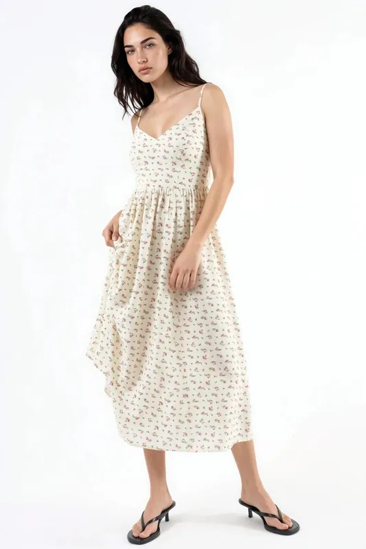 Floral Strap Midi Dress - Hiccup