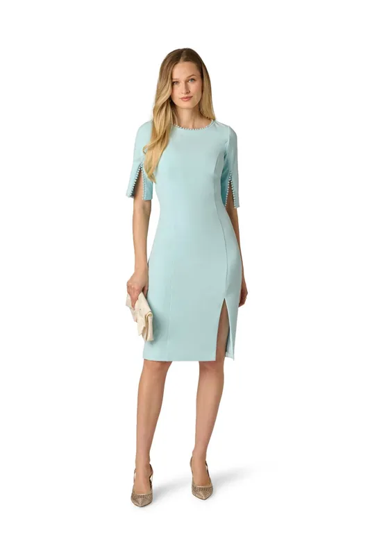 Split Sleeve Midi Crepe Dress - Adrianna Papell